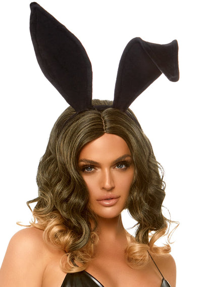 Bendable Velvet Bunny Rabbit Ears - Black LA-A2868