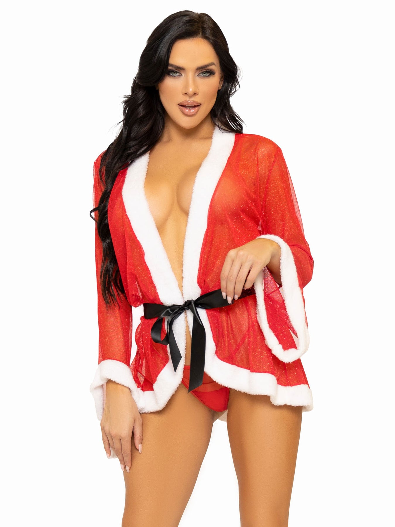 3 Pc Santa Robe and G-String Set Soirty 3 Pc Santa Robe and G-String Set Soirty