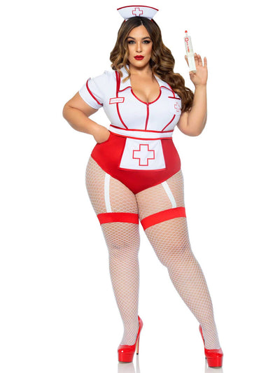 Plus Nurse Feelgood Sexy Costume - 1x/2x - White / Red LA-87086XWH1X2